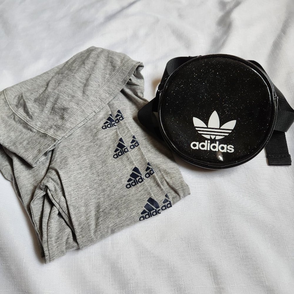 NWOT Adidas kids Hoodies + Sparkly Black Belt Bag For 1 Price